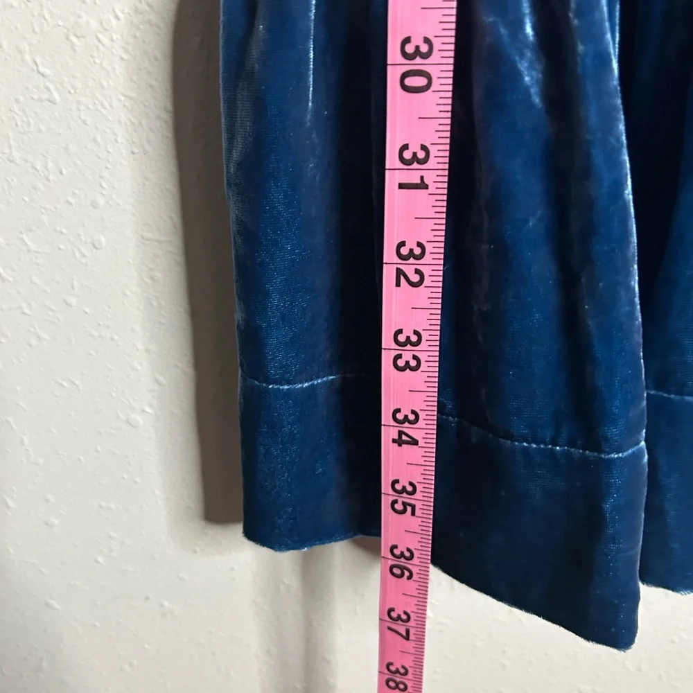 Anthropologie Somerset Blue Velvet Mini Dress Size M - Picture 16 of 16